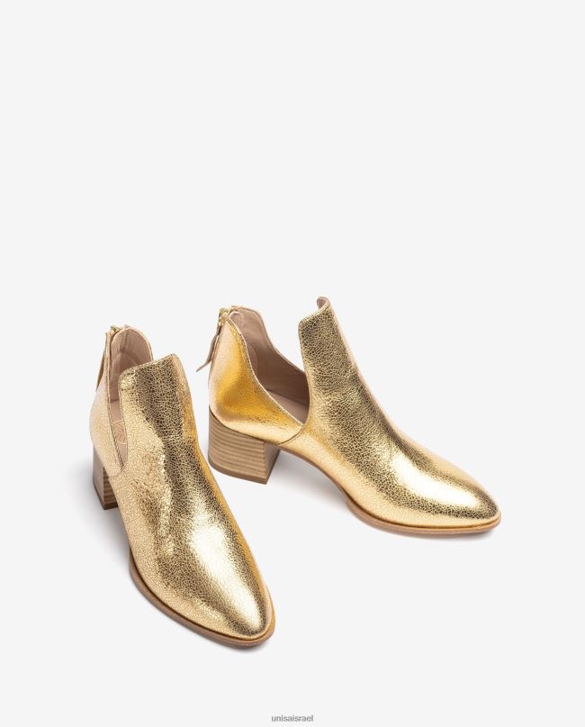 Unisa מגף עור באפקט מתכתי אופנה נשים V2BP2848