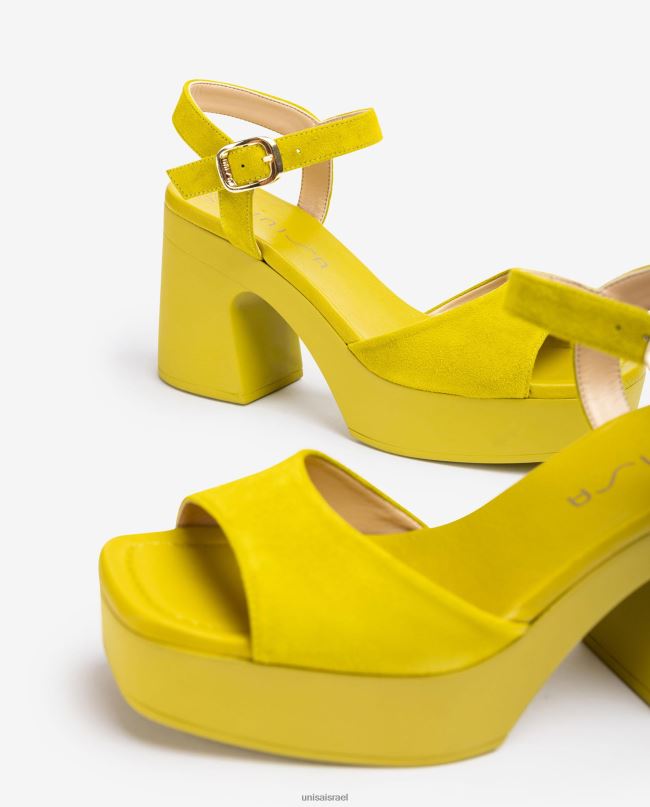 Unisa סנדל עם עקב בלוק תואם ירוק נשים V2BP285