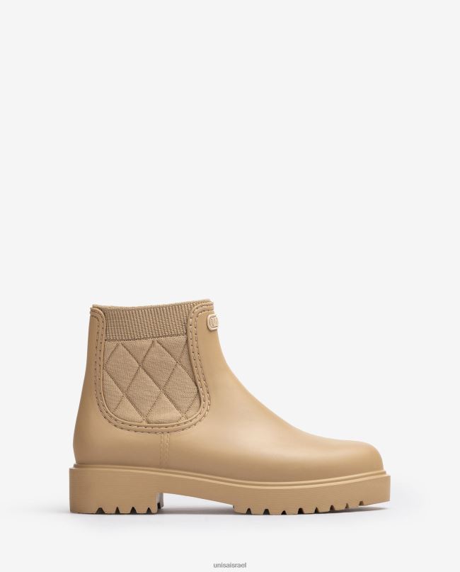 Unisa מגף קרסול גומי בז' נשים V2BP2869