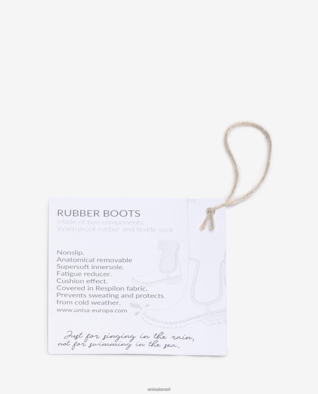 Unisa מגף קרסול גומי לבן נשים V2BP2871