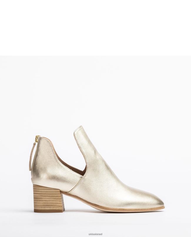 Unisa מגף עור באפקט מתכתי זהב נשים V2BP2873
