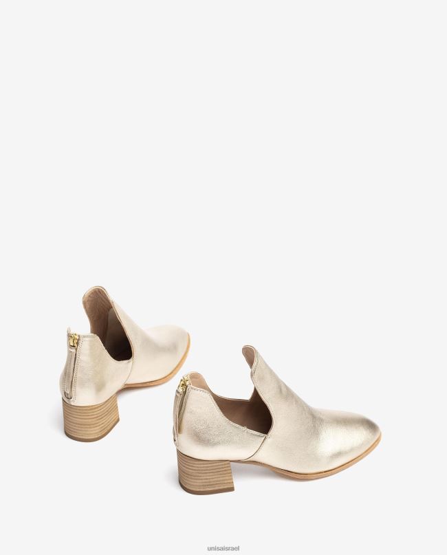 Unisa מגף עור באפקט מתכתי זהב נשים V2BP2873