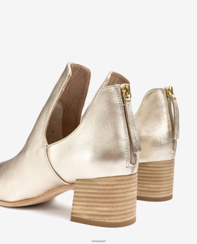 Unisa מגף עור באפקט מתכתי זהב נשים V2BP2873