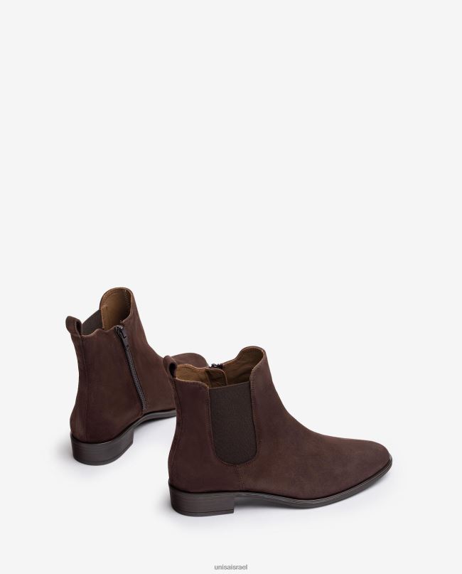 Unisa מגף צ'לסי עם רוכסן חום נשים V2BP2878