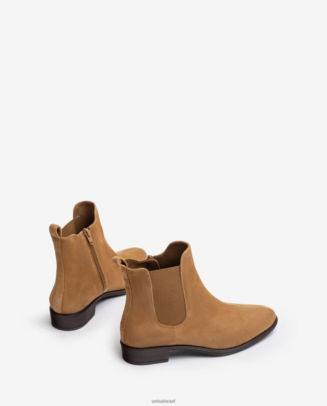 Unisa מגף צ'לסי עם רוכסן חום נשים V2BP2879