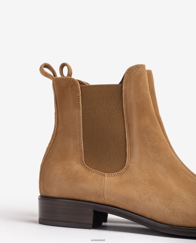 Unisa מגף צ'לסי עם רוכסן חום נשים V2BP2879