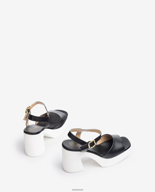 Unisa סנדל עם עקב בלוק שָׁחוֹר נשים V2BP287