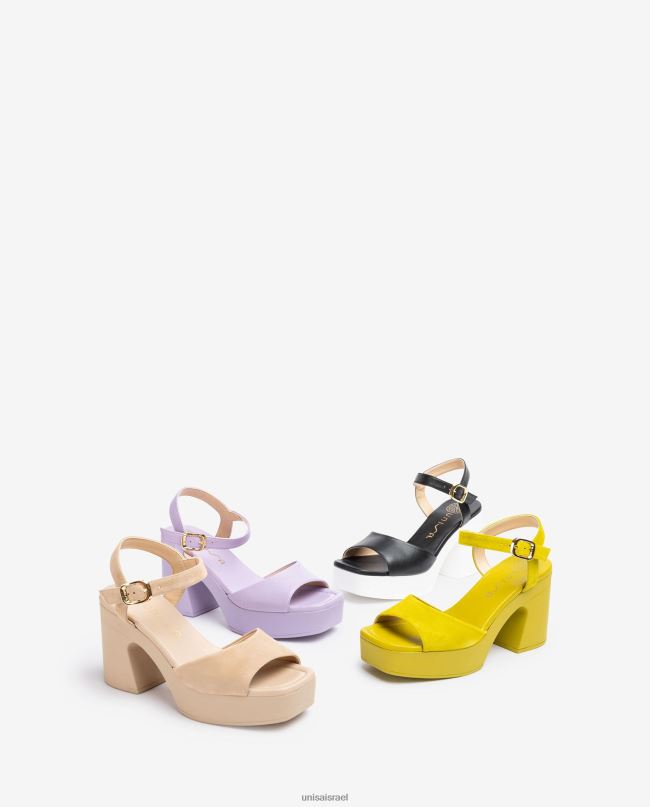 Unisa סנדל עם עקב בלוק שָׁחוֹר נשים V2BP287