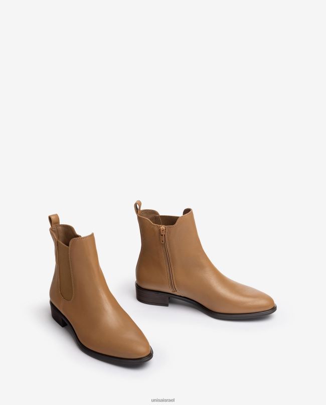 Unisa מגף צ'לסי עם רוכסן חום נשים V2BP2881