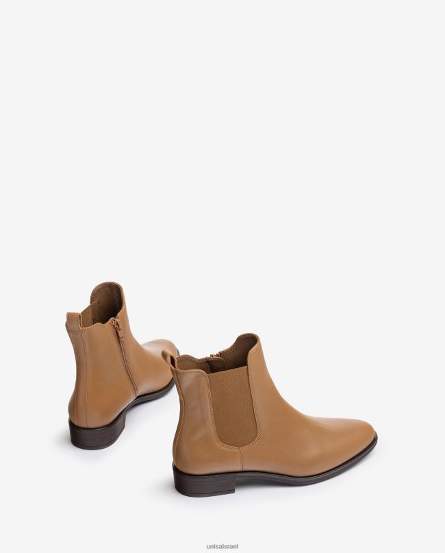 Unisa מגף צ'לסי עם רוכסן חום נשים V2BP2881