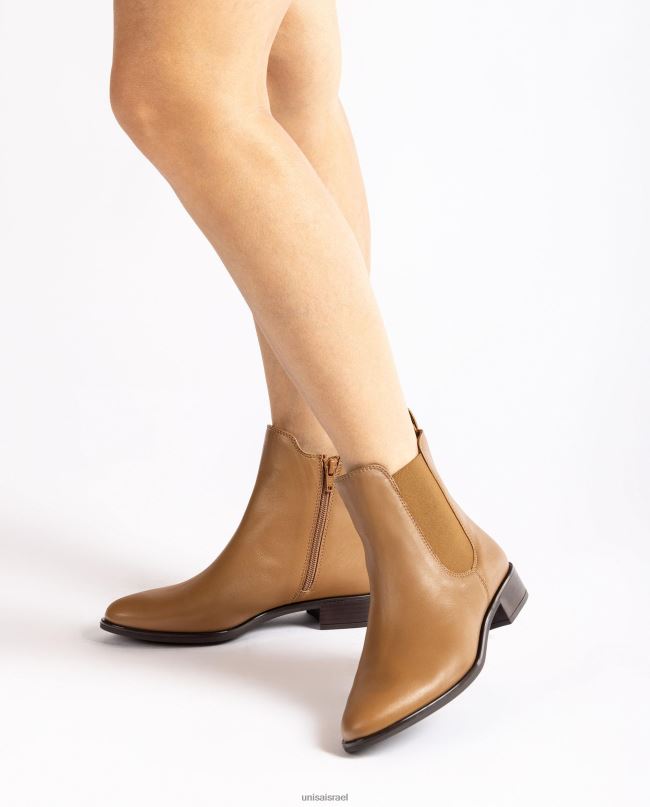 Unisa מגף צ'לסי עם רוכסן חום נשים V2BP2881