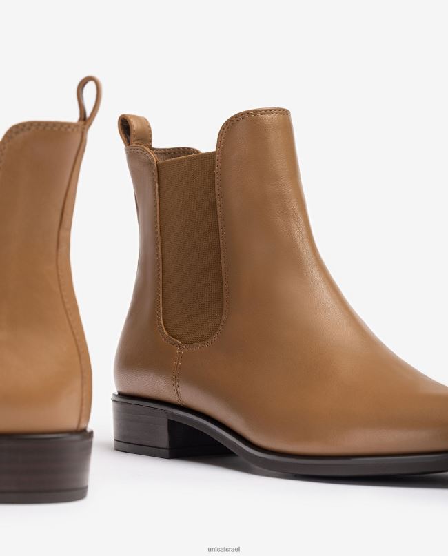 Unisa מגף צ'לסי עם רוכסן חום נשים V2BP2881