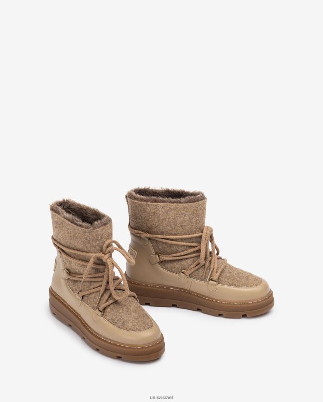 Unisa מגפי אפר סקי בז' נשים V2BP2907