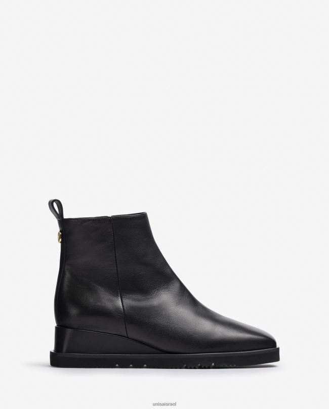 Unisa מגף עור עם טריז שָׁחוֹר נשים V2BP2911