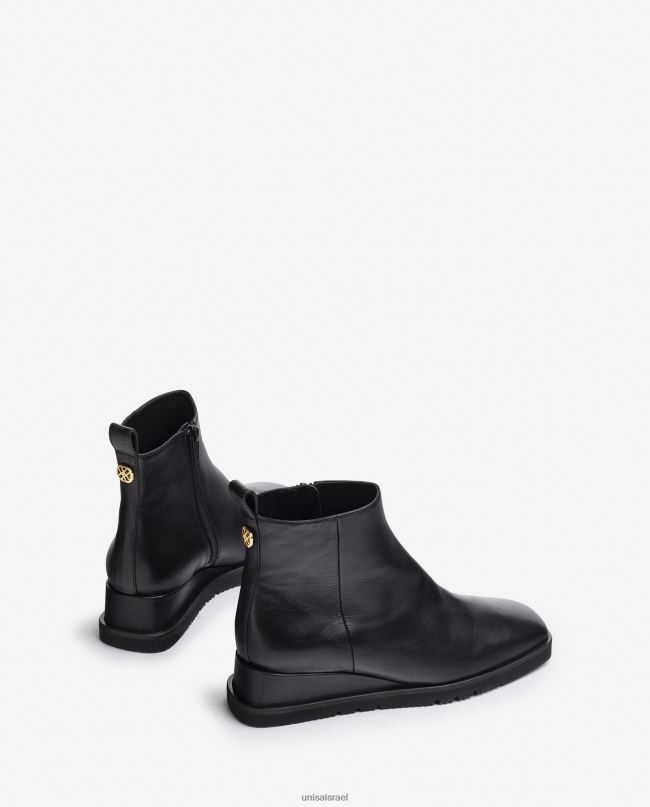 Unisa מגף עור עם טריז שָׁחוֹר נשים V2BP2911