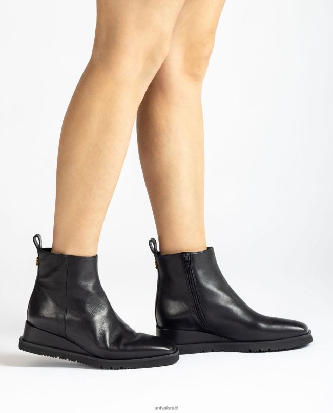 Unisa מגף עור עם טריז שָׁחוֹר נשים V2BP2911