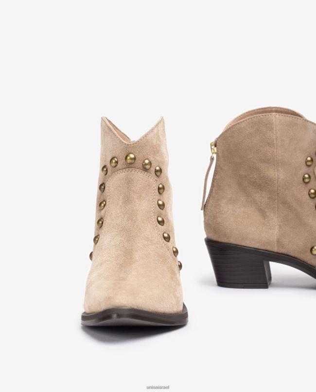 Unisa מגף קרסול בסגנון בוקרים עם ניטים אופנה נשים V2BP2913