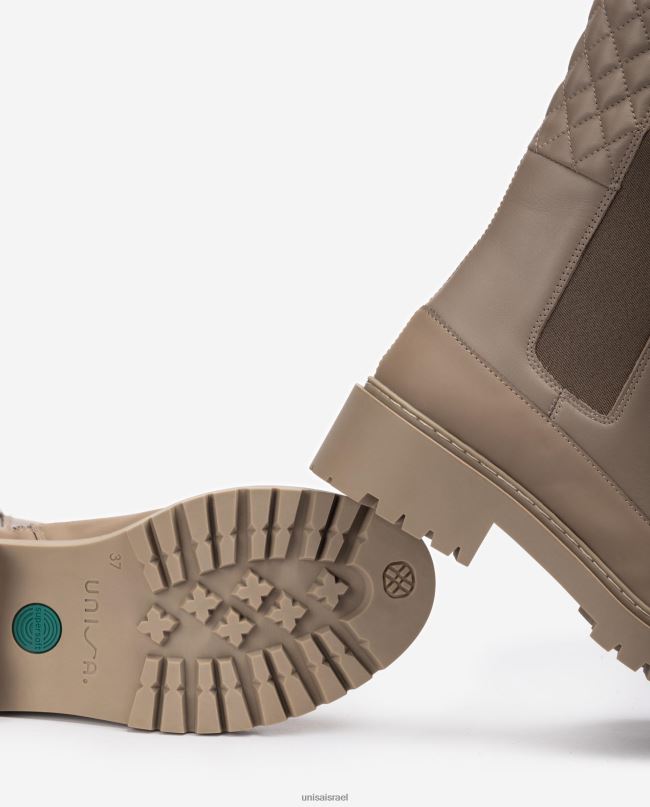 Unisa מגפון קרסול עם שקע וסוליית מסלול חום נשים V2BP2917