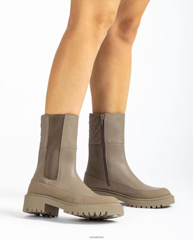 Unisa מגפון קרסול עם שקע וסוליית מסלול חום נשים V2BP2917