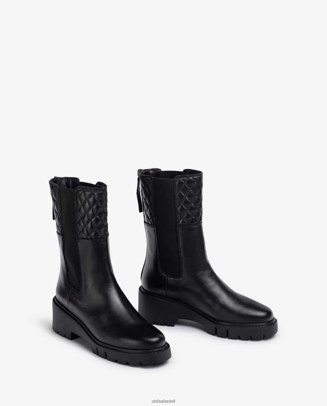 Unisa מגפי עור עם גומי צד ורוכסן אופנה נשים V2BP2918