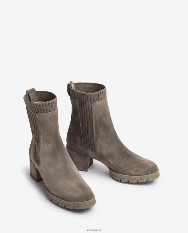 Unisa מגפון זמש עם גרב מצולע חום ילדים V2BP2938