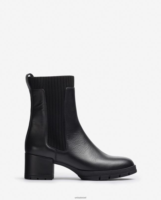 Unisa מגף עור עם גרב מצולע אופנה ילדים V2BP2939