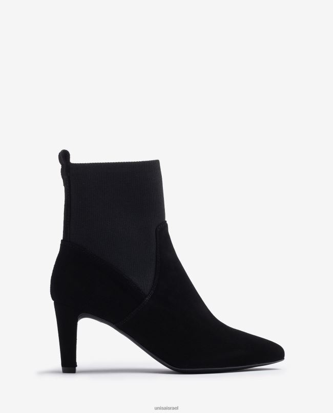 Unisa מגפון קרסול עם בד סטרץ' ממוחזר רבע קו עליון שָׁחוֹר נשים V2BP2955