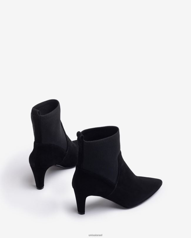 Unisa מגפון קרסול עם בד סטרץ' ממוחזר רבע קו עליון שָׁחוֹר נשים V2BP2955