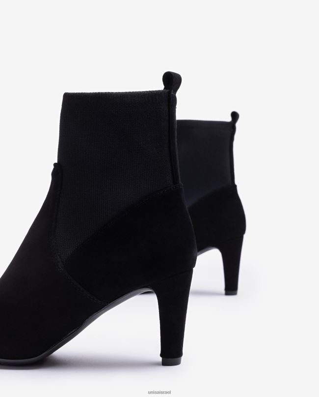 Unisa מגפון קרסול עם בד סטרץ' ממוחזר רבע קו עליון שָׁחוֹר נשים V2BP2955