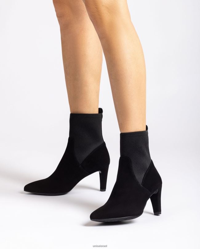 Unisa מגפון קרסול עם בד סטרץ' ממוחזר רבע קו עליון שָׁחוֹר נשים V2BP2955