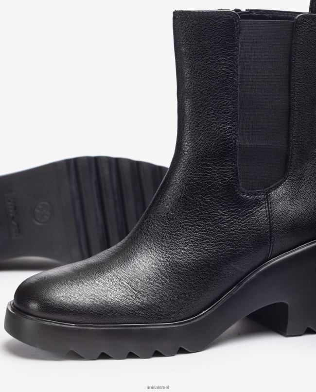 Unisa מגפון קרסול עם שקעים בצד ורוכסן אופנה נשים V2BP2984