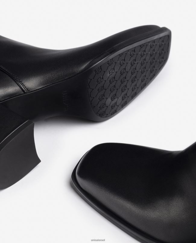 Unisa מגפון קרסול עם שקעים בצד שָׁחוֹר נשים V2BP2995