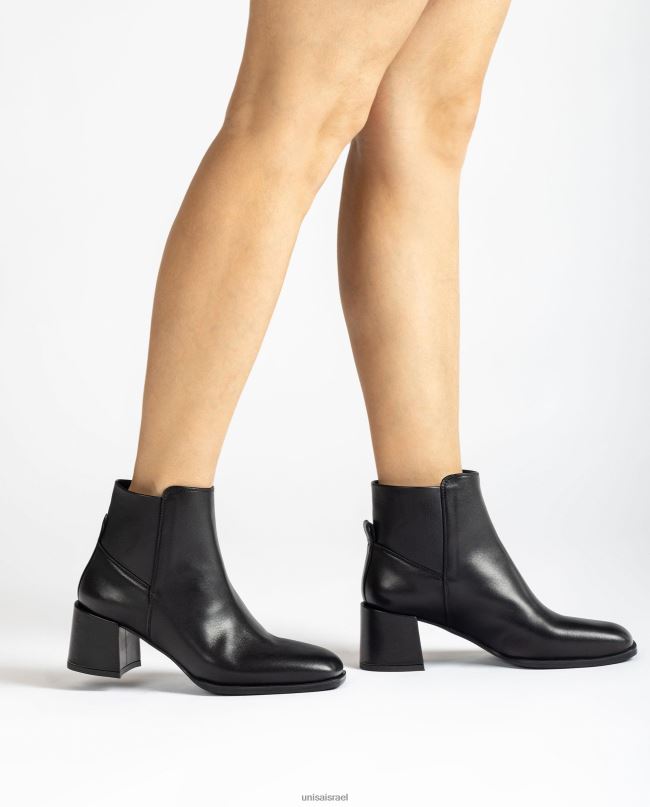 Unisa מגפון קרסול עם שקעים בצד שָׁחוֹר נשים V2BP2995