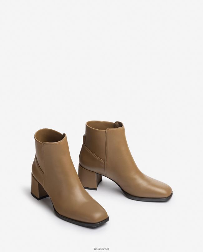 Unisa מגפון קרסול עם שקעים בצד חום נשים V2BP2996