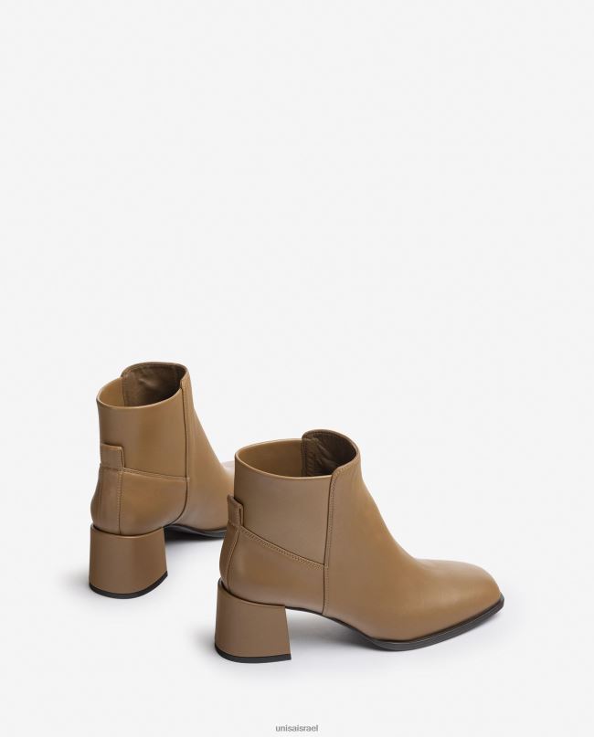 Unisa מגפון קרסול עם שקעים בצד חום נשים V2BP2996