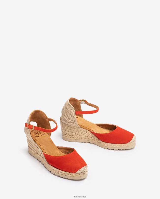 Unisa אספדריל רצועת קרסול d'orsay בזמש אָדוֹם נשים V2BP2710