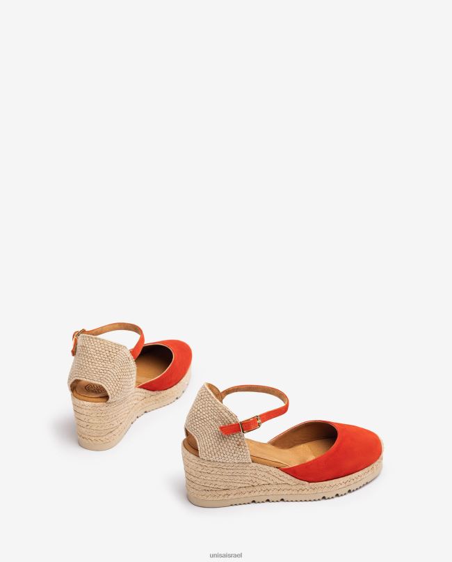 Unisa אספדריל רצועת קרסול d'orsay בזמש אָדוֹם נשים V2BP2710