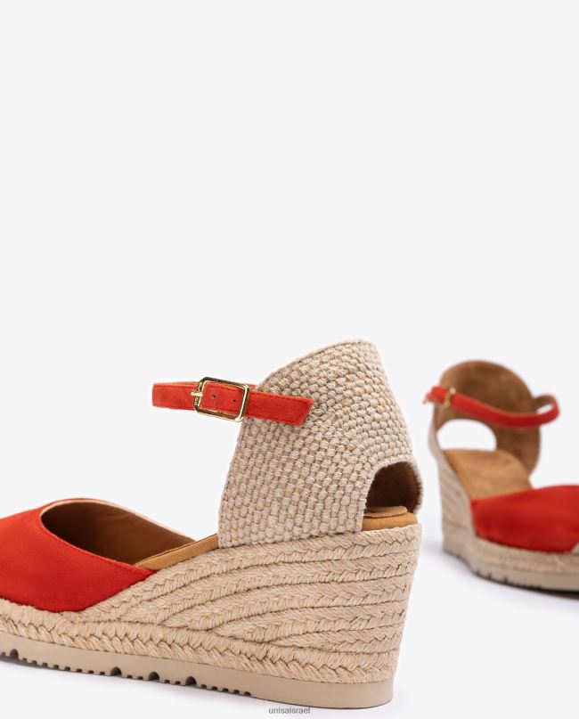 Unisa אספדריל רצועת קרסול d'orsay בזמש אָדוֹם נשים V2BP2710