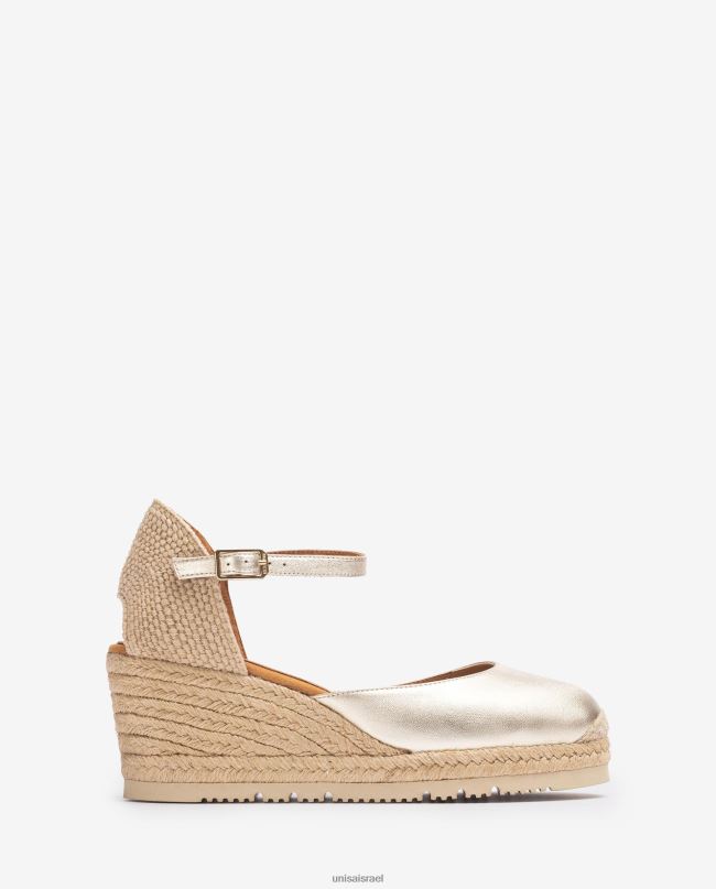 Unisa אספדריל רצועת קרסול עם אפקט מתכתי של d'orsay זהב נשים V2BP2732