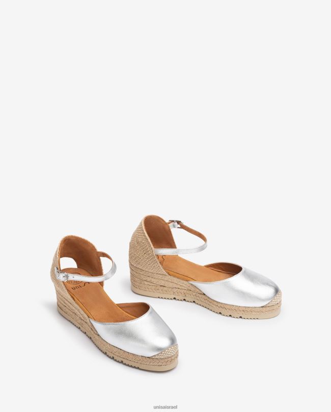 Unisa אספדריל רצועת קרסול עם אפקט מתכתי של d'orsay כסף נשים V2BP2762