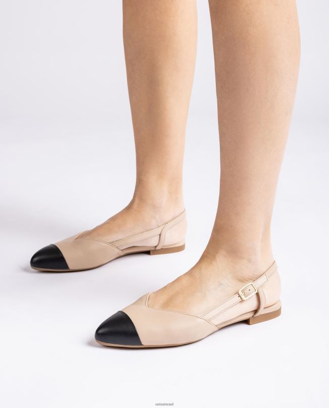 Unisa נעל שטוחה בעלת שני גוונים בז' נשים V2BP2493