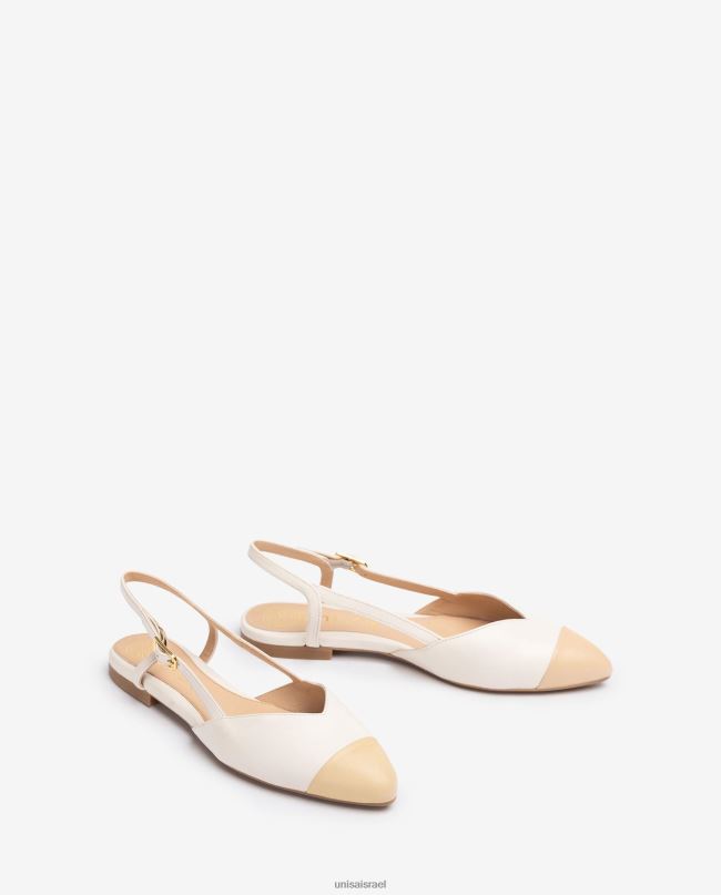 Unisa נעל שטוחה בעלת שני גוונים לבן נשים V2BP2494