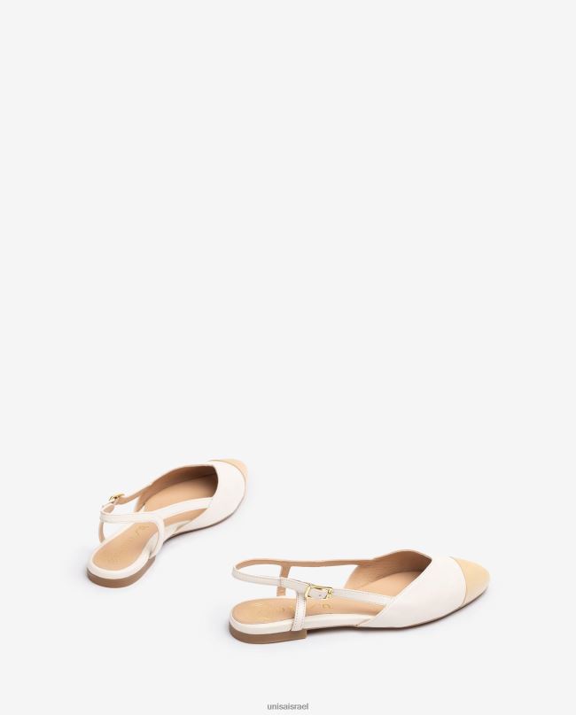 Unisa נעל שטוחה בעלת שני גוונים לבן נשים V2BP2494