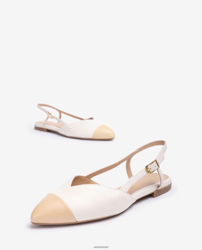 Unisa נעל שטוחה בעלת שני גוונים לבן נשים V2BP2494