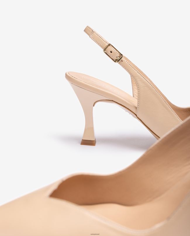 Unisa נעל רצועת קרסול של d'orsay עם עקב צבוע בז' נשים V2BP2532